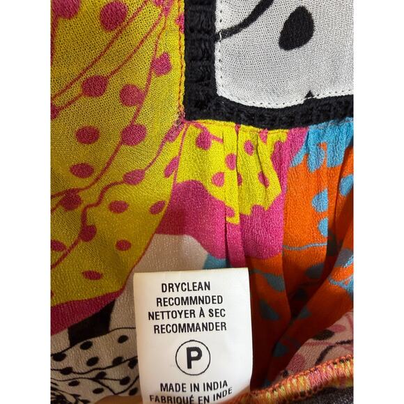 Bl-nk London Blouse Size SM Vibrant Fun Colorful Print - Picture 3 of 6